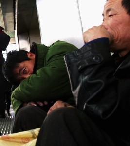 Workers waiting to leave